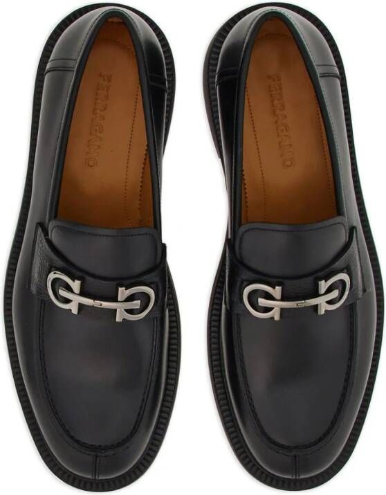 Ferragamo Loafers met Gancini-plakkaat Zwart