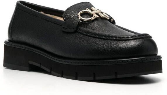 Ferragamo Loafers met gesp Zwart
