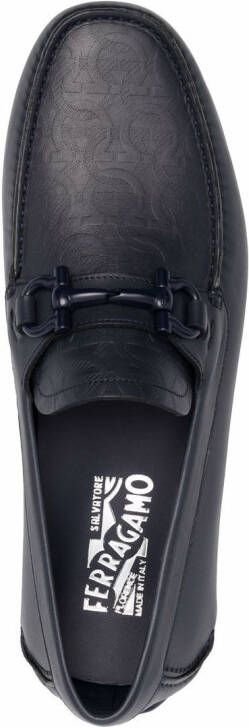 Ferragamo Loafers met logo-reliëf Blauw