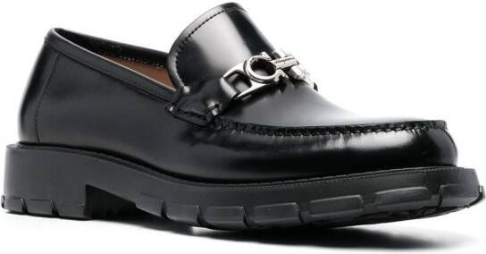 Ferragamo Loafers met logoplakkaat Zwart