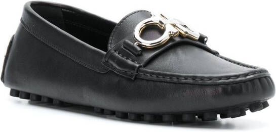 Ferragamo Loafers met logoplakkaat Zwart