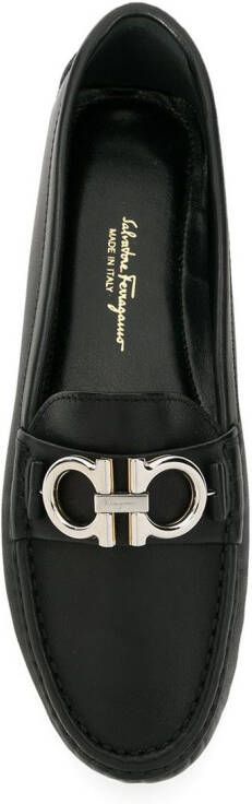 Ferragamo Loafers met logoplakkaat Zwart