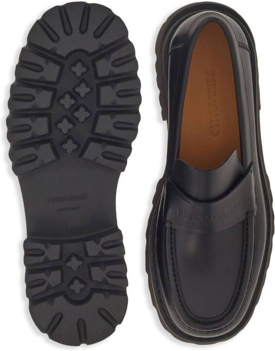 Ferragamo Leren loafers Zwart