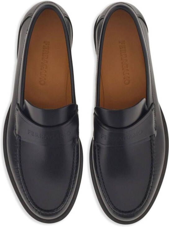 Ferragamo Leren loafers Zwart