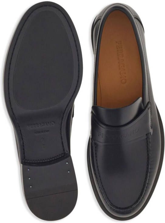 Ferragamo Leren loafers Zwart