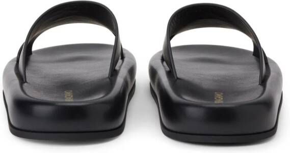 Ferragamo Leren slippers Zwart