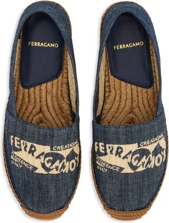 Ferragamo Espadrilles met geborduurd logo Blauw