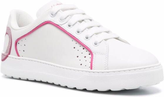 Ferragamo Manhattan sneakers met Gancini print Wit