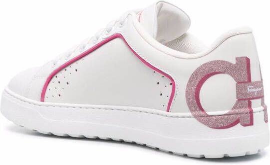Ferragamo Manhattan sneakers met Gancini print Wit