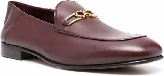 Ferragamo Melbourne Gancini loafers met gesp Rood