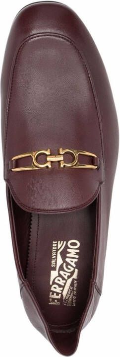 Ferragamo Melbourne Gancini loafers met gesp Rood