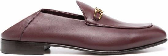 Ferragamo Melbourne Gancini loafers met gesp Rood