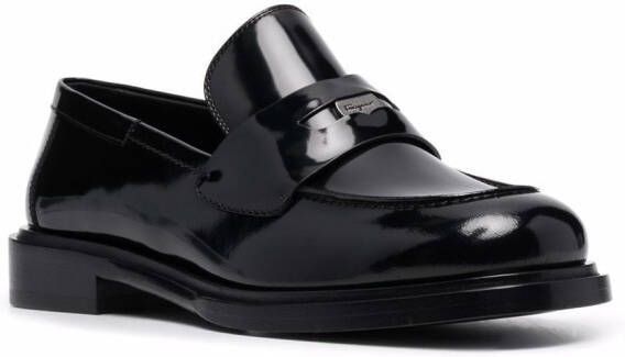 Ferragamo Nyx lakleren loafers Zwart