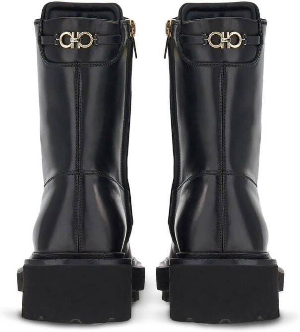 Ferragamo Orlando enkellaarzen met veters Zwart