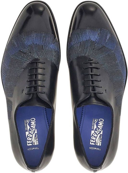 Ferragamo Oxford schoenen met borduurwerk Blauw