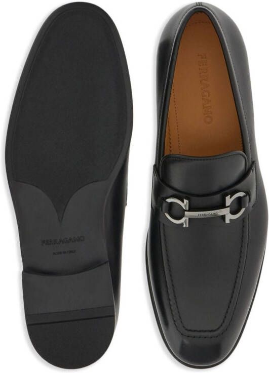Ferragamo Gancini horsebit leren loafers Bruin