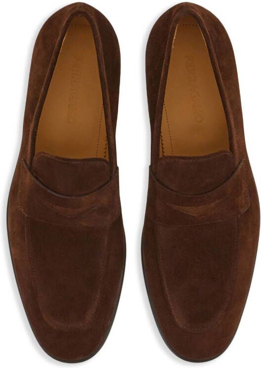 Ferragamo Leren loafers Bruin