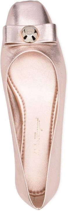 Ferragamo Pina ballerina's met strikdetail Roze
