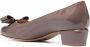 Ferragamo 30 mm pumps met blokhak en strikdetail Bruin - Thumbnail 3