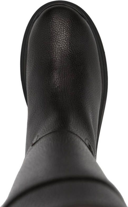 Ferragamo Ryder leren knielaarzen Zwart