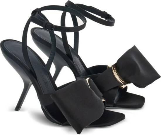 Ferragamo Sandalen met asymmetrische strik Zwart