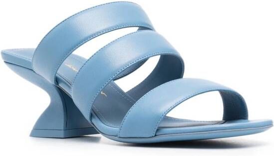 Ferragamo Sandalen met bewerkte hak Blauw