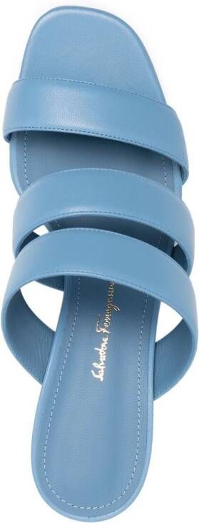 Ferragamo Sandalen met bewerkte hak Blauw