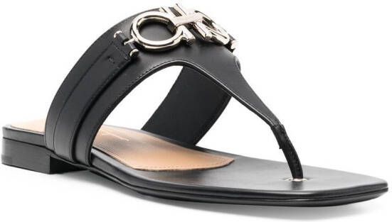 Ferragamo Sandalen met logoplakkaat Zwart