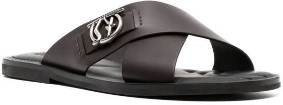 Ferragamo Sandalen met logoplakkaat Zwart