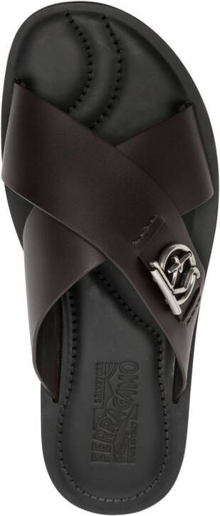 Ferragamo Sandalen met logoplakkaat Zwart