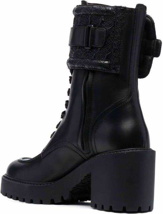 Ferragamo Shiraz leren laarzen Zwart