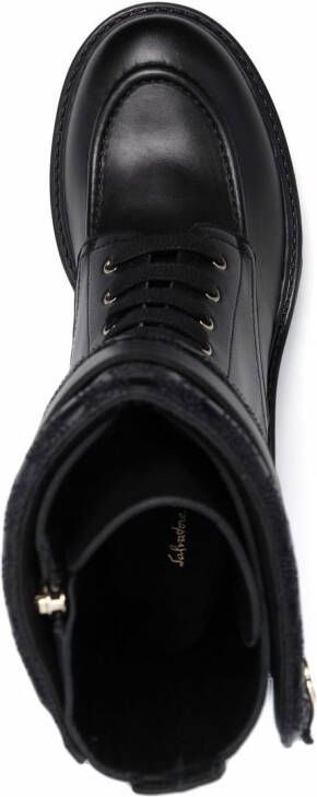 Ferragamo Shiraz leren laarzen Zwart