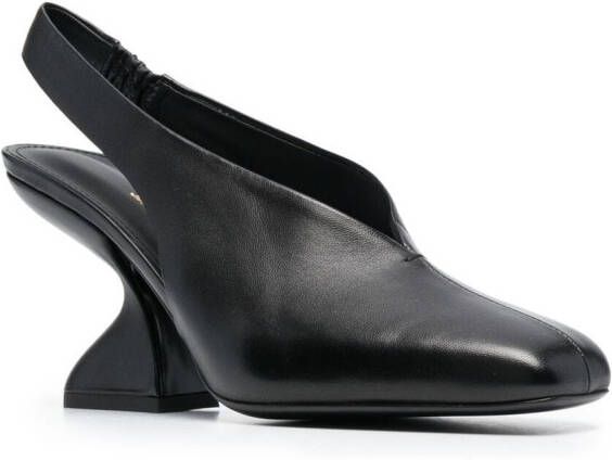 Ferragamo Slingback pumps met F-hak Zwart