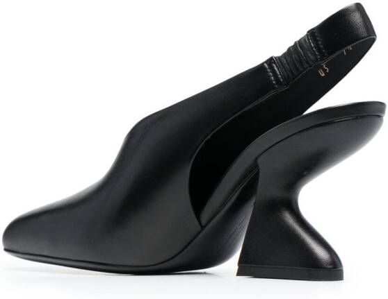 Ferragamo Slingback pumps met F-hak Zwart