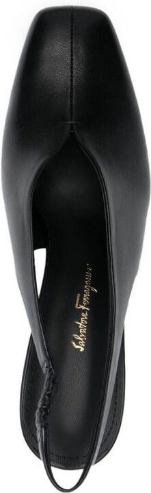 Ferragamo Slingback pumps met F-hak Zwart