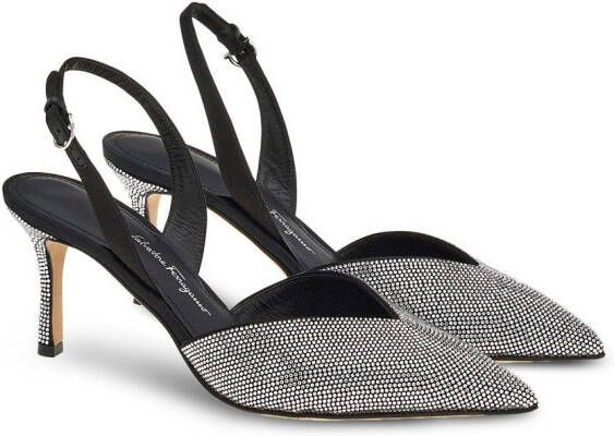 Ferragamo Slingback pumps verfraaid met kristallen Zwart