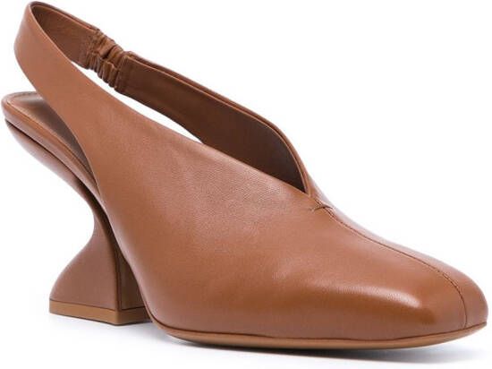 Ferragamo Sloane pumps met chunky hak Bruin