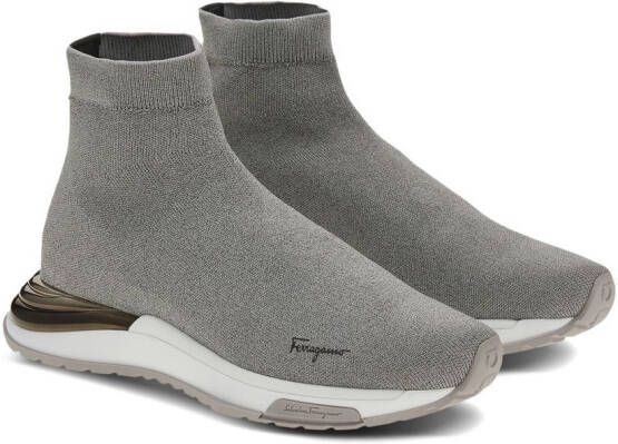 Ferragamo Soksneakers met logoprint Grijs