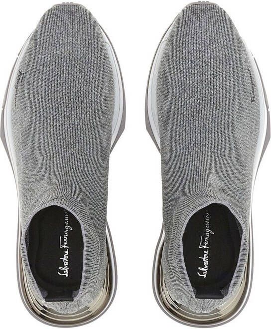 Ferragamo Soksneakers met logoprint Grijs