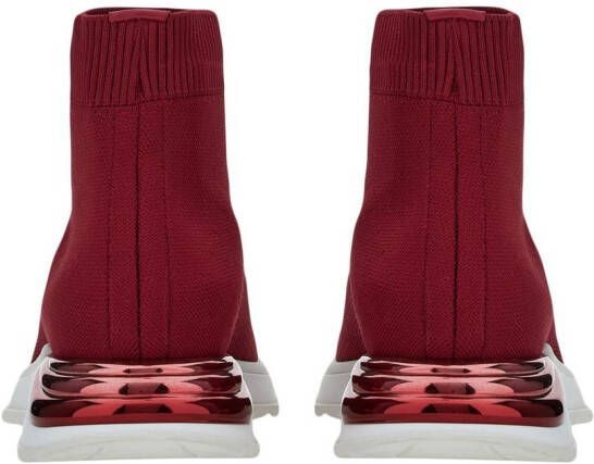 Ferragamo Soksneakers met logoprint Rood