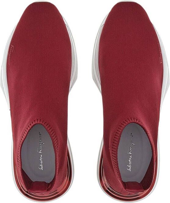 Ferragamo Soksneakers met logoprint Rood