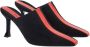Ferragamo 85 mm suède muiltjes met streepdetail Zwart - Thumbnail 2