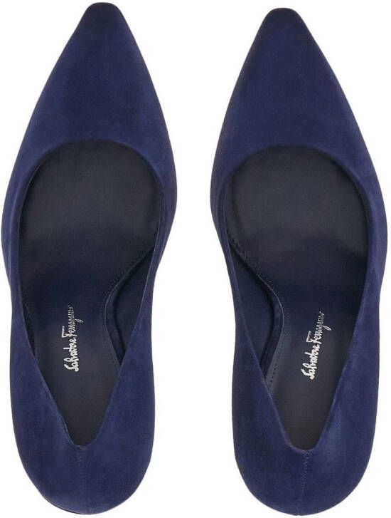 Ferragamo Suède pumps Blauw