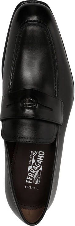Ferragamo Tramezza leren loafers Zwart