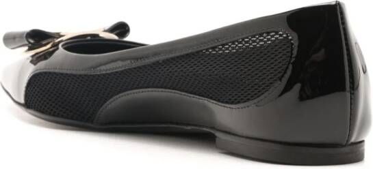 Ferragamo Vara ballerina's met mesh vlakken Zwart