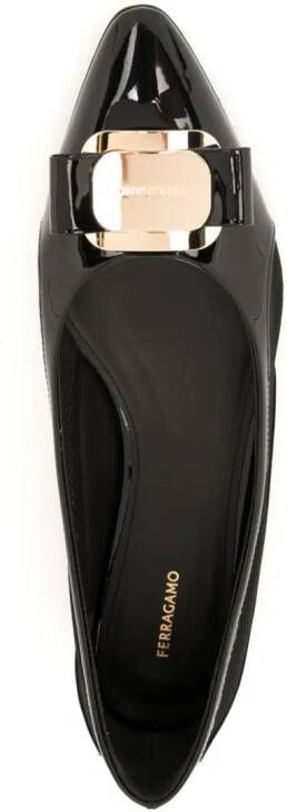 Ferragamo Vara ballerina's met mesh vlakken Zwart