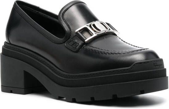 Ferragamo Vara Chain leren loafers Zwart