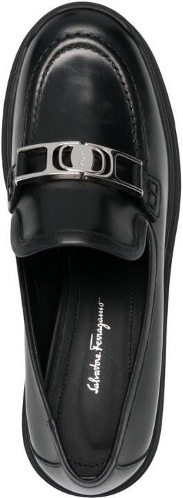 Ferragamo Vara Chain leren loafers Zwart