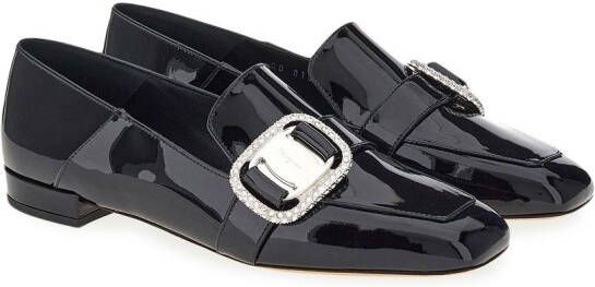 Ferragamo Vara loafers met ketting Zwart