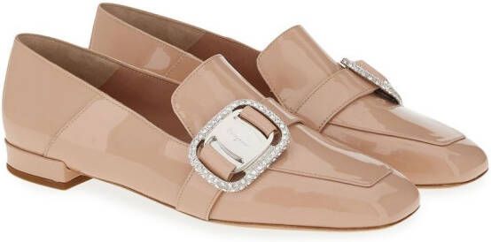 Ferragamo Vara loafers van lakleer Beige